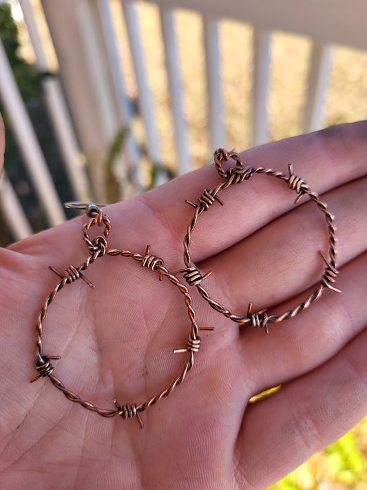 Barbed Wire hoop earrings